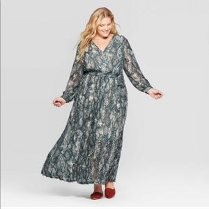 Ava and Viv Plus Size Snakeskin Long Sleeve Dress